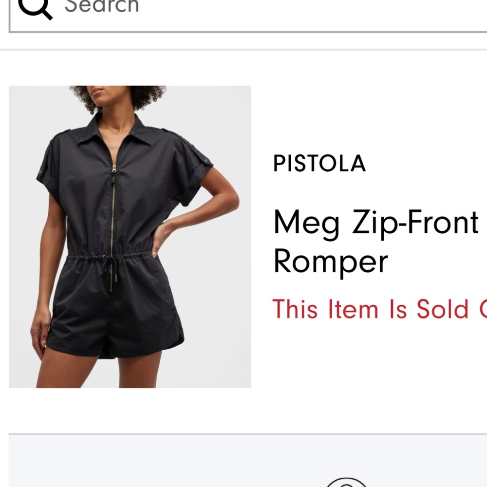 pistola Meg black zip up romper excellent condition size large sold out